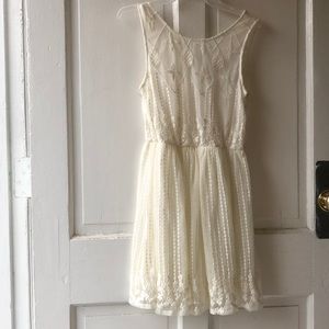White lace mini dress